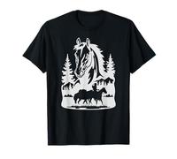 Western Indian Horse Rider Silhouette, Native Indian Riding T-Shirt