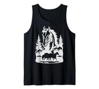 Western Indian Horse Rider Silhouette, Native Indian Riding Tank Top