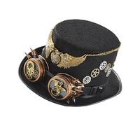 Western Jazz Hat, Steampunk Hat with Glasses - Steampunk Accessories Sturdy Lightweight Design Gentleman Costume with Skeleton Wings and Gears Halloween Costumes