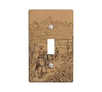 Western Landscape Light Switch Cover Plates/Outlet Covers, Natural Brown Desert Scene for Home Decor, Thermoplastic Wall Plates, Standard Size Single Toggle