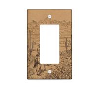 Western Landscape Light Switch Cover Plates/Outlet Covers, Natural Brown Desert Scene for Home Decor, Thermoplastic Wall Plates, Standard Size Single Rocker