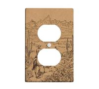 Western Landscape Light Switch Cover Plates/Outlet Covers, Natural Brown Desert Scene for Home Decor, Thermoplastic Wall Plates, Standard Size Single Duplex Outlet