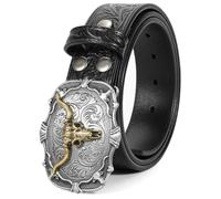 Western Leather Buckle Belt for Men Women Cowboy Cowgirl Mens Leather Belt for Jeans Christmas Hallowmas Men's Belt present