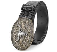Western Leather Buckle Belt for Men Women Cowboy Cowgirl Mens Leather Belt for Jeans Christmas Hallowmas Men's Belt present