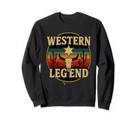 Western Legend Cowboy Design Longhorn Skull Sheriff Star Sweatshirt