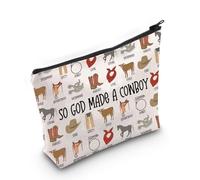 Western Makeup Bag Western Gifts for Women Western Cowgirl Stuff So God Made a Cowgirl Zipper Bag Religious Gift Farm Pouch (MB, God Made Cowgirl-PY2)
