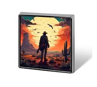 Western Man Sunset Cactus Funny Lapel Tie Pin Buttons Brooch Badge Pin Clothes Hat Accessories for Men Women