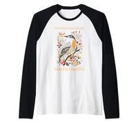 Western Meadowlark North Bird Art Raglan Baseball Tee