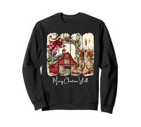 Western Merry Christmas Yall Barn Design Sweatshirt