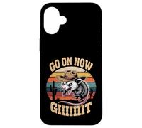 Western Opossum Vintage Country Possum Rodeo Go On Now Git Case for iPhone 16 Plus