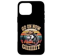 Western Opossum Vintage Country Possum Rodeo Go On Now Git Case for iPhone 16 Pro Max