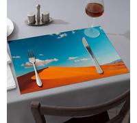 Western Party Decorations Desert Dunes Under A Clear Blue Sky Dining Place Mats Table Cloth Pink Placemats(4PCS)