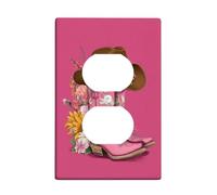 Western Peach Cowboy Boots Light Switch Cover Plates/Outlet Covers, Floral Fun for Country Decor, Thermoplastic Wall Plates, Standard Size Single Duplex Outlet