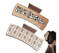 Western Print Hair Clips - Square Hair Claw Clips | Classic Cowboy Design | Strong Hold Jaw Clips for Parties, Dates, Nights Out, Daily, Work and Travel