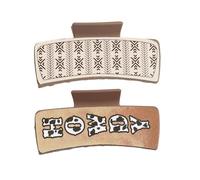 Western Print Hair Clips, Square Hair Fixed Claw Clip, Western Cowboy Design Hair Clip, Strong Hold Jaw Clips, Hair Clips for Parties, Cowboy Style Hair Clip, Classic Hair Clips for Night Out,
