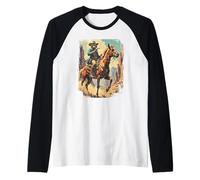 Western Raccoon Cowboy Horse Bandit Sheriff Vintage Graphic Raglan Baseball Tee