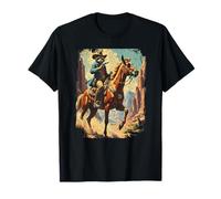 Western Raccoon Cowboy Horse Bandit Sheriff Vintage Graphic T-Shirt
