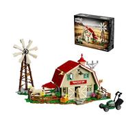 Western Ranch Building Blocks Set, Farm Red Barn House Architecture Model