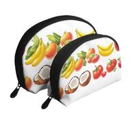 Western Red Persimmon Printed Makeup Bags 2-Piece Portable Shell Travel Toiletry Bag