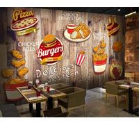 Western Restaurant Hamburgers, French Fries And Fried Chicken 200(W)X150(H)Cm 3D Wall Murals Bedroom Large Wallpapers Living Room Peel And Stick Self Adhesive Photos Dining Room Home Decor Off-1984362