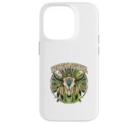 Western Revival Native American Skull Boho Feathers Tribal Case for iPhone 14 Pro