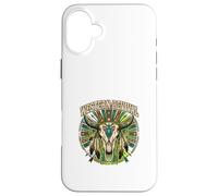 Western Revival Native American Skull Boho Feathers Tribal Case for iPhone 16 Plus