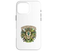 Western Revival Native American Skull Boho Feathers Tribal Case for iPhone 16 Pro Max