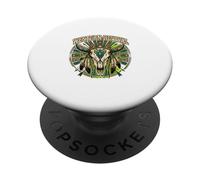 Western Revival Native American Skull Boho Feathers Tribal PopSockets Adhesive PopGrip