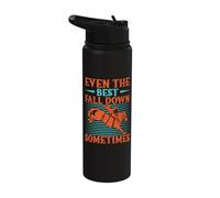 Western Rider Even The Best Fall Down Cowgirl Rodeo Stainless Steel Insulated Water Bottle