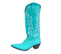 Western Riding Boots Women's Cowboy Boots Women's Medium High Western Boots with Block Heel Women's Boots Lace Winter Boots Vintage Hiking Boots Large Size Chelsea Boots Traditional Boots, Green, 10