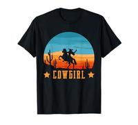 Western Riding Horse Girl Women Equestrian Cowgirl Vintage T-Shirt