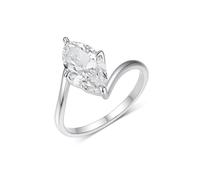 Western Rings, Anillo de Matrimonio para Mujer Marquise White Gold with 3ct Moissanite Platinum 950 Size U 1/2