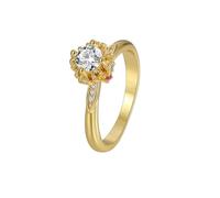 Western Rings, Yellow Gold Wedding Ring 14K Gold Crown with Round Shape Moissanite Size N 1/2
