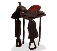 Western Saddle Headstall&Breast Collar Leather Brown/Black Multi Sizes vidaXL