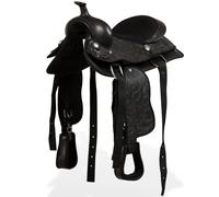 Western Saddle Headstall&Breast Collar Leather Brown/Black Multi Sizes vidaXL