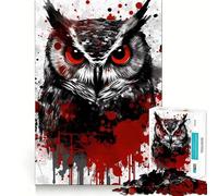 Western Screech Owl Jigsaw for Adults1000 Pieces Brain Focus Game Precision Cut Smooth Edges Amusing Challenge for Waiting Time (50x75cm)