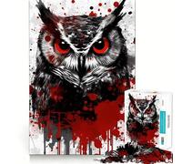 Western Screech Owl Jigsaw Puzzles for Adults 1000 Mind Boost Game Uniform Size Precise Pieces Travel-friendly Brain Game Gift (38x52cm)