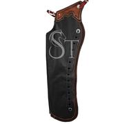 Western Shotgun Chaps Full Grain Leather Work Bull Trail Riding Equestrian Tack Show Horse Riding Chinks Custom Made Small Medium Large ST-CHI-072-Black (Small)