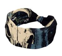 Western Skull Floral Flower Bones Sports Headbands for Women, Elastic Sports Hair Bands Nurse Wide Turban for Workouts Yoga Gym Tennis
