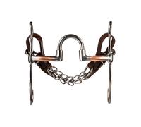 Western snaffle bit for horse with copper covered bars and short engraved branches Metalab BF