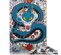 Western Snake Wooden Jigsaw Puzzle for Adults Fun 300 Pieces Home Decoration Toy Intellectual Game Education Game Stress Relief Challenge Educational 300pcs (40x28cm)