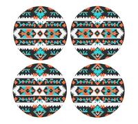 Western Southwest Tribal Ethnic Aztec Mdf Cork Coasters Pcs, Absorbent Drink Coasters For Coffee, Tea And Glasses, Eco-Friendly Table Protection For Home And Office