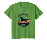Western Spirit: Wild Horse Desert Sunset Emblem, Cow Girl T-Shirt, Kids, Grass, 12 Years