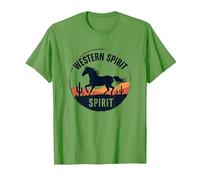 Western Spirit: Wild Horse Desert Sunset Emblem, Cow Girl T-Shirt, Men, Grass, XXL