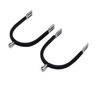 Western Stainless Steel Horse Spurs with Leather Straps for Rider Training, Equestrian Accessories for Men Women,1 Pair (L)