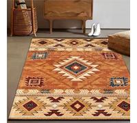 Western Style Non-Slip Flannel Rug 160x230 cm Area Rugs 3D Tribal Pattern Soft Low Pile Indoor Carpet Suitable for Bedrooms Studies Living Rooms and Hallways (5x7.5ft) a-369