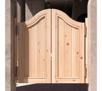 Western Style Swing Door with Metal Hinges, Unpainted Wood Saloon Door for Emporium, Garden, Public Toilet, Balcony