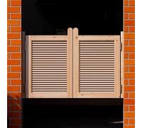 Western Style Swing Door with Metal Hinges, Unpainted Wood Saloon Door for Emporium, Garden, Public Toilet, Balcony