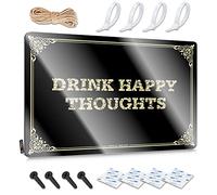 Western Style Wall Decor Tin Plate Sign Fun Haus Vintage - Drink Happy Thoughts/Metal Beware & - Signs Plaques Up”- Place”(20X30CM)