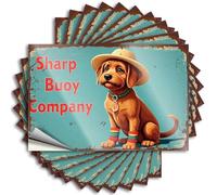 Western Tattoo Aesthetic Decals, Mens Bedroom Decor Cute Pattern Design for Motorcycle Notebook | Wall Removable Vinyl Sharp Buoy Company: A Dapper Dog's Maritime Adventure(6X9CM)